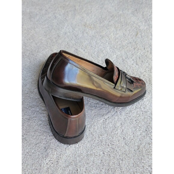 Bostonian Vintage Shoes Leather 90s Florentine Tasseled Sz 8 M Made in Italy - Picture 6 of 8